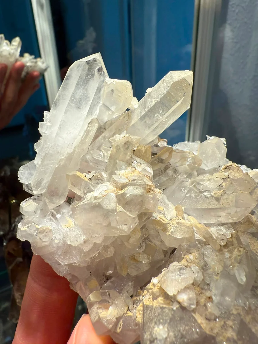 crystal cluster with little shiny calcites